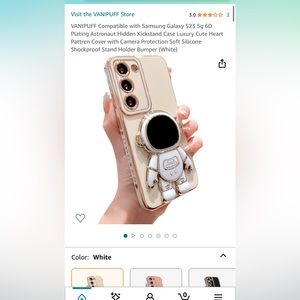 Samsung galaxy S23 5g astronaut white kickstand phone case